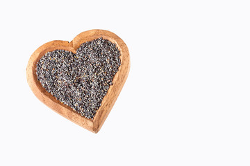 Organic poppy seeds - white background