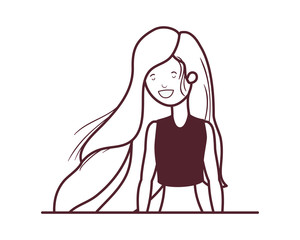 silhouette of woman with swimsuit on white background