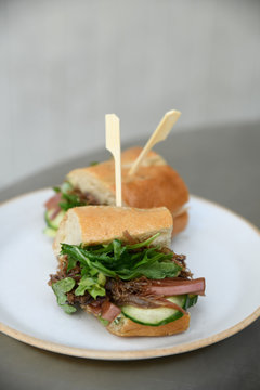 Duck baguette sandwich