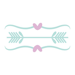 frame line and edges with hearts boho style