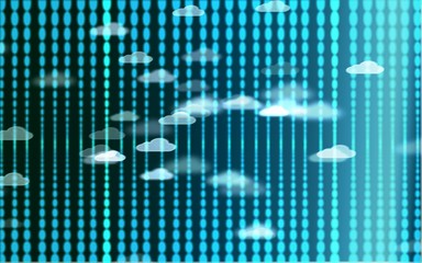Futuristic Cloud computing technology background - Artificial intelligence and Big data concept - Migrating services to Cloud infrastructure