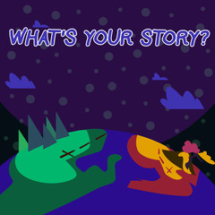 Handwriting text writing What S Your Story Question. Conceptual photo asking demonstrating about his past life actions events Mountain View with Marked Hiking Trail and Trekking Tracks for Outdoor Ads