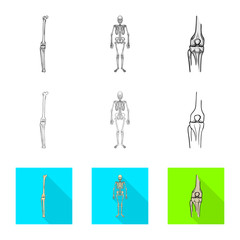 Vector illustration of medicine and clinic icon. Set of medicine and medical vector icon for stock.
