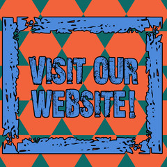 Fototapeta premium Conceptual hand writing showing Visit Our Website. Concept meaning visitor who arrives at web site and proceeds to browse Seamless Triangles Positioned Up and Down Forming Hexagon Shape