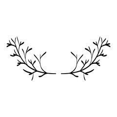 wreath leafs frame boho style