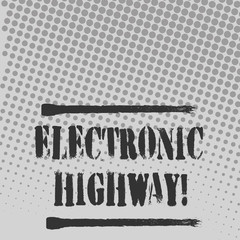 Text sign showing Electronic Highway. Business photo text Digital communication system used in the road or highway Halftone in Varied Sized Dots that Simulates Imagination of Continuous Tone