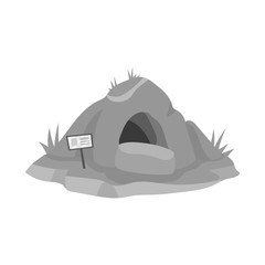Isolated object of cave and bear symbol. Set of cave and rock vector icon for stock.