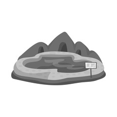 Vector design of lake and pool icon. Set of lake and stone stock symbol for web.