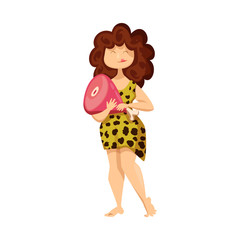 Isolated object of woman and primeval sign. Set of woman and ham stock symbol for web.