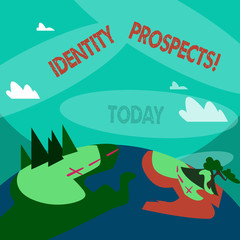 Word writing text Identity Prospects. Business photo showcasing Potential customer Qualified lead is an organization Mountain View with Marked Hiking Trail and Trekking Tracks for Outdoor Ads