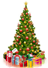 Christmas tree and gifts 