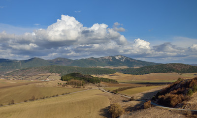 Look on Tatry mountains from Spis Castle the UNESCO heritage and High Tatras mountains in Slovakia