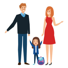 happy student girl with couple teachers