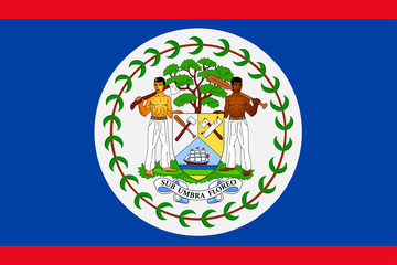 Belize flag. Sovereign state flag of Belize