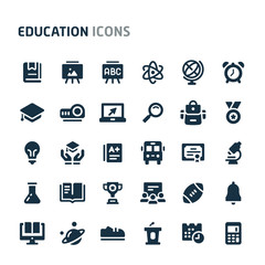 Education Vector Icon Set. Fillio Black Icon Series.