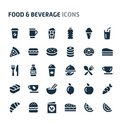 Food & Beverage Vector Icon Set. Fillio Black Icon Series.