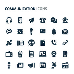 Communication Vector Icon Set. Fillio Black Icon Series.