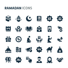 Ramadan Vector Icon Set. Fillio Black Icon Series.