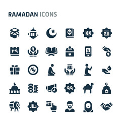 Fototapeta premium Ramadan Vector Icon Set. Fillio Black Icon Series.
