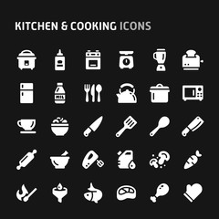 Kitchen & Cooking Vector Icon Set.