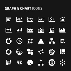 Graph & Chart Vector Icon Set.