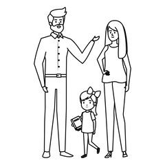 happy student girl with couple teachers