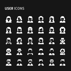 User and Avatar Vector Icon Set.
