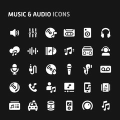 Music & Audio Vector Icon Set.