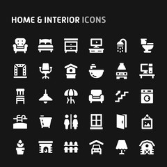 Home & Interior Vector Icon Set.