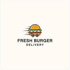 delivery burger logo template illustration vector icon download