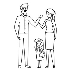 happy student girl with couple teachers