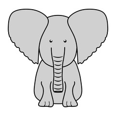 Fototapeta premium cute elephant woodland animal character