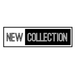 NEW COLLECTION black stamp on white