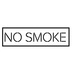 NO SMOKE black stamp on white
