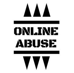 ONLINE ABUSE black stamp on white
