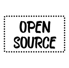 OPEN SOURCE black stamp on white