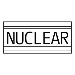 NUCLEAR black stamp on white