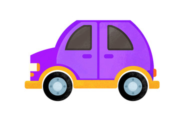 Obraz premium cartoon scene with everyday car on white background - illustration for children