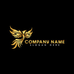 Golden Phoenix Logo Design For your company such as real estate or consulting services
