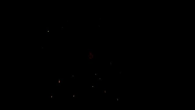 the fireworks in the night sky