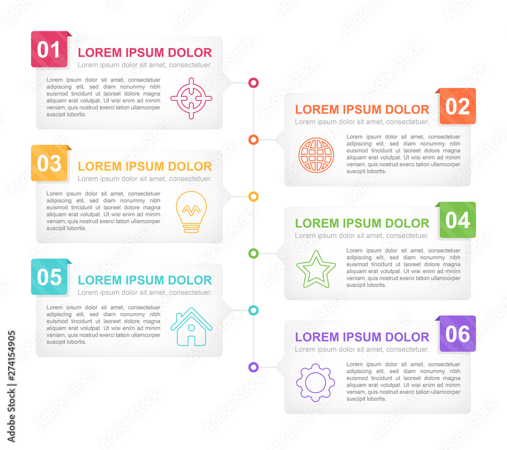 Wall mural infographic concept design, modern and colorful, with icons. easy to customize template. eps 10.