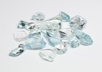 Aquamarine tumbled gemstones