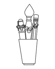 pencil holders with supplies kawaii characters