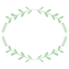 circular leafs crown frame boho style
