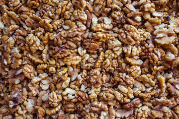 Background of peeled walnuts.
