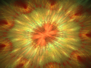 Abstract Yellow Illustration - Soft Iridescent Colorful Cloud of Brilliant Energy, Glowing Plasma. Smoke, Energy Discharge, Digital Flames, Artistic Design