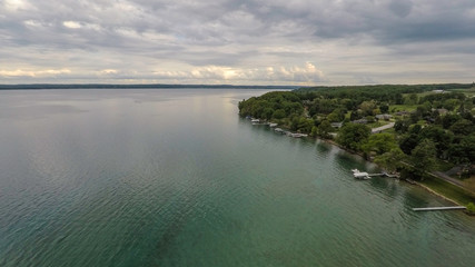 Fototapeta na wymiar Drone photo of Mission Peninsula Michigan 