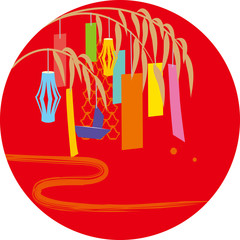 七夕　赤　文字なし　2