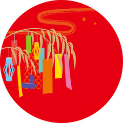 七夕　赤　文字なし　1