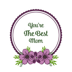 Vector illustration crowd purple wreath frame for writing best mom